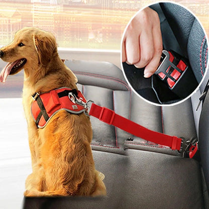 Adjustable Pet Car Seat Belt – Safety Harness Lead Clip for Cats & Dogs