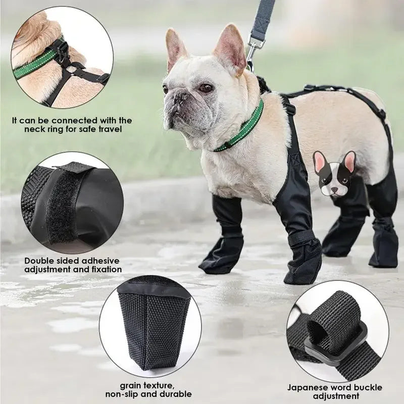 Waterproof Breathable Dog Boots – Adjustable Soft Paw Protector Shoes for Outdoor Walking