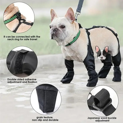 Waterproof Breathable Dog Boots – Adjustable Soft Paw Protector Shoes for Outdoor Walking