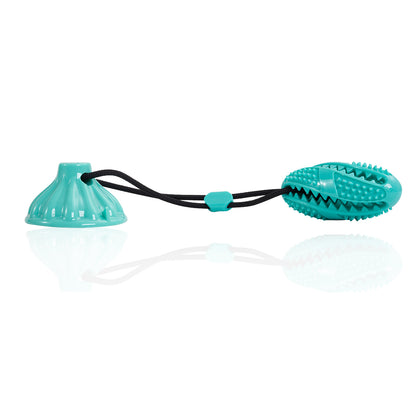 Suction Cup Treat Ball Dog Toy – Pull Rope & Teeth-Cleaning Chew