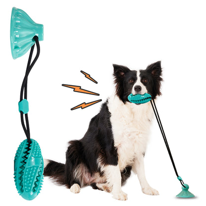 Suction Cup Treat Ball Dog Toy – Pull Rope & Teeth-Cleaning Chew