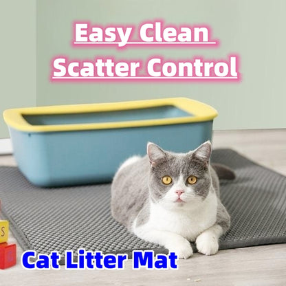 Waterproof Cat Litter Mat – Solid Color, Easy-Clean Scatter Control Mat